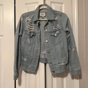 Forever 21: Distressed denim jacket, small